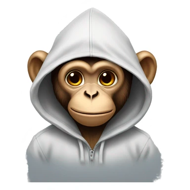 Monkey wearing a hoodie sticker