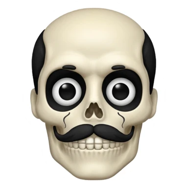  skeleton with mustache big black mustache  sticker