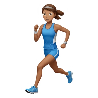 female runner brown hair sticker