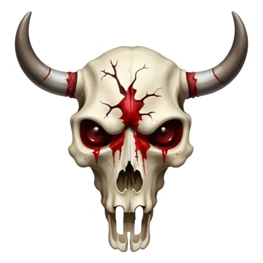 Bull skull with bloody eye sockets sticker