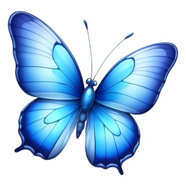 Cinematic Realistic Noble Blue Butterfly Portrait Emoji, Poised and graceful, with delicate, translucent wings rendered in vivid sapphire and indigo tones, a slender, elegant body with finely detailed textures, and gentle, reflective eyes, illuminated by soft natural light, high shine, intelligent and ethereal, styled with an air of refined natural beauty, focused and attentive, soft glowing outline, capturing the essence of a watchful and confident blue butterfly that appears to flutter out of the screen with effortless grace! sticker