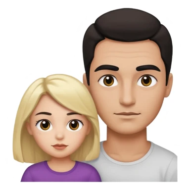 مرد و زنی چشم و ابرو و موی مشکی که عاشق هم هستن و یک بچه دارند  sticker