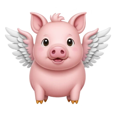 Pigs fly with white wings sticker