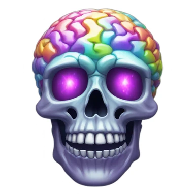 ultra prismatic brain skull sticker