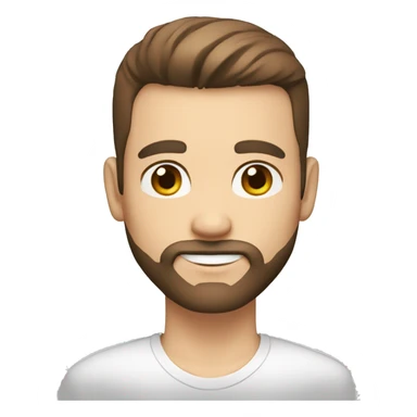 brown hair CREW CUT with beard, white skin 30 yeard old boy sticker