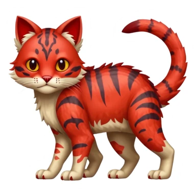 with red markings, scaley scaly batty feline-like quadrupedal digitigrade furry feral Bastet-Noibat-Gatomon-Garchomp-Digimon-Fakémon-Pokémon-creature (full body) sticker