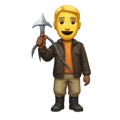 man with trishul and snac in hand sticker