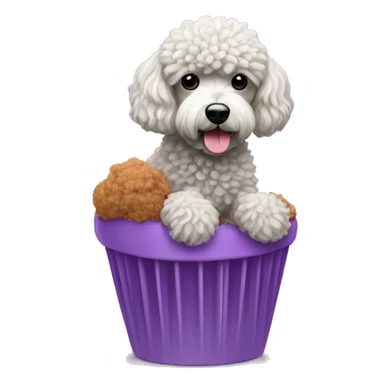 a brigadeiro with a poodle on top, on the lilac background sticker