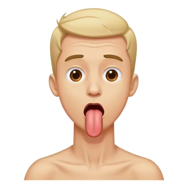 A guy holding his neck with his tongue out sticker