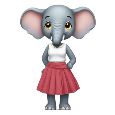Elephant in a skirt sticker