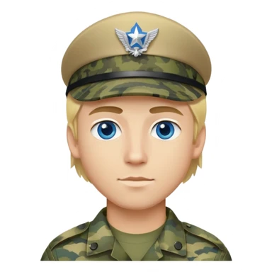 Blonde hair and blue eyed guy in military cammies sticker