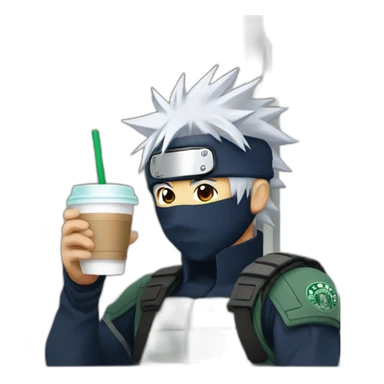kakashi drinks starbucks sticker