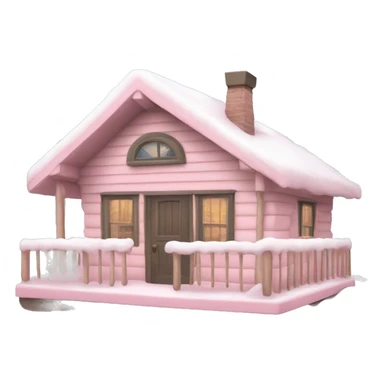 Light pink winter cabin sticker