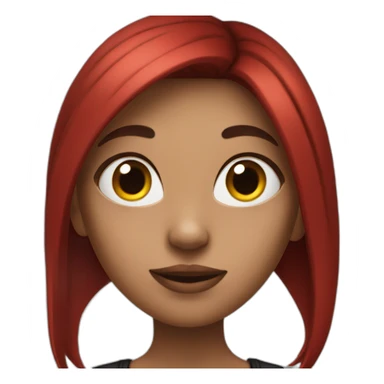 girl with black and red long hair, with nose piercing sticker