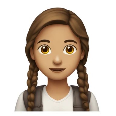 girl with brown hair read a book sticker