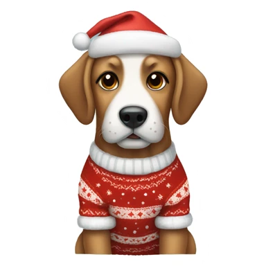 Dog wearing a Christmas jumper sticker