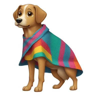 Dog wearing a poncho sticker