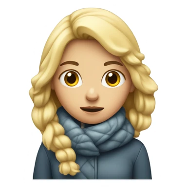 Blond girl freezing sticker