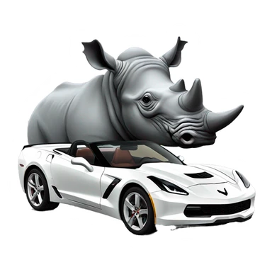 Rhino in a corvette sticker