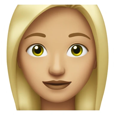 Strong blonde white woman with green eyes a a mole on her chin sticker