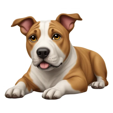 realistic Stafford bull terrier lying down sticker