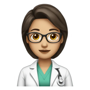 Brunette female doctor sticker