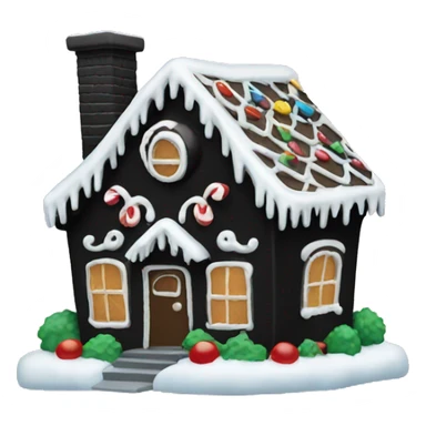Black gingerbread house sticker
