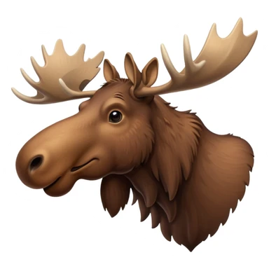 A high-resolution digital illustration of a moose in a clean, semi-realistic style. The moose is shown facing sideways head tilted  sticker