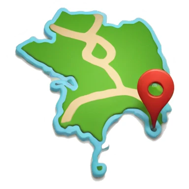 map with a pin sticker
