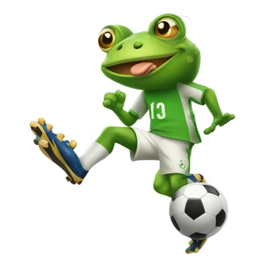 Frog playing soccer sticker