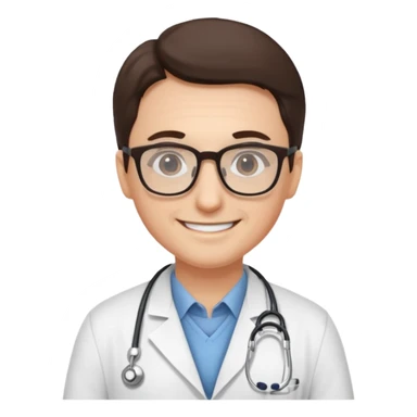 a doctor wearing glasses sticker