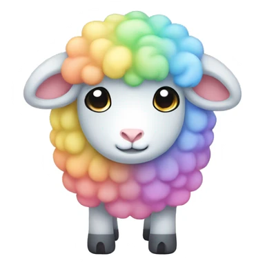 Kawaii rainbow pastel sheep  sticker