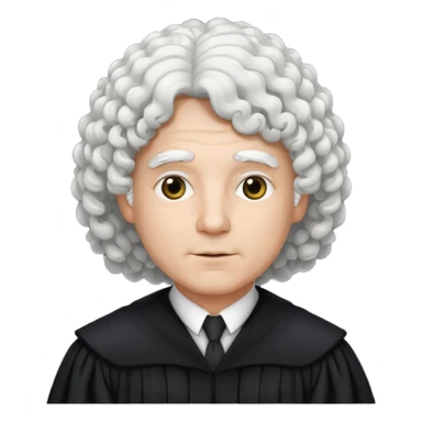 judge with white curly wig sticker