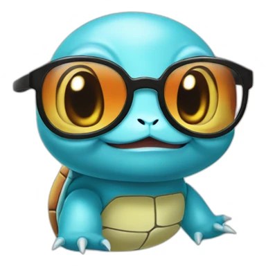 Squirtle Pokémon with Cool Glasses sticker