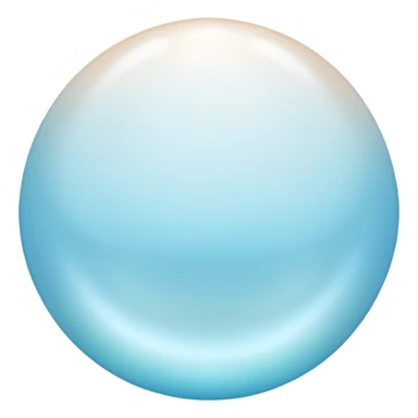 Light blue seashore emoji, pearl texture, soft gradient, smooth curves, glossy finish sticker