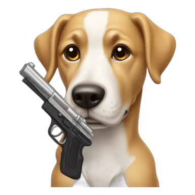 Chien avec un pistolet sticker