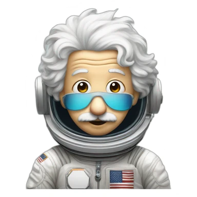 Albert Einstein with astronaut helmet sticker