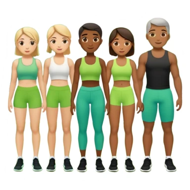 Ein Gruppenkurs der in einem grünen Park stattfindet im Sommer. sticker