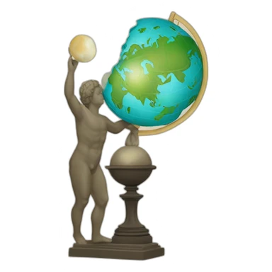 staue italian holding a globus sticker