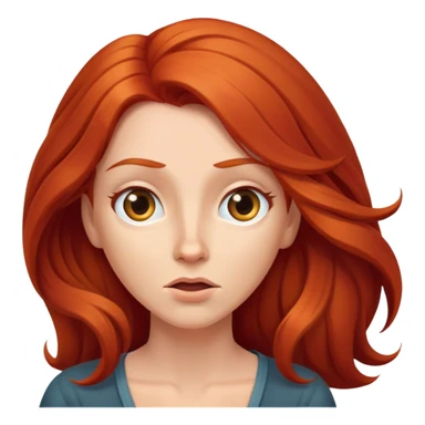 long red haired woman shrugging sticker