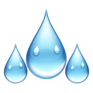 3 water droplets stack on top of each other vertically with two water droplets on the sides; 5 droplets total sticker