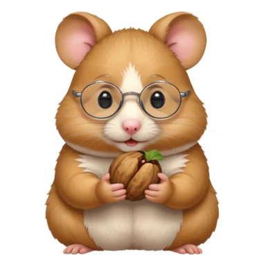 hamster holding nutz with glasses sticker