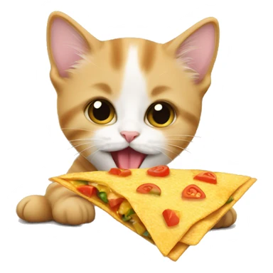 kitten eating nacho sticker