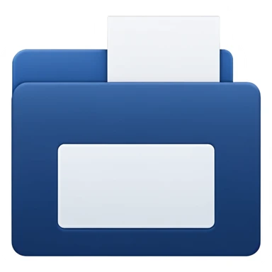 a dark blue file with white paper blank name label on it sticker