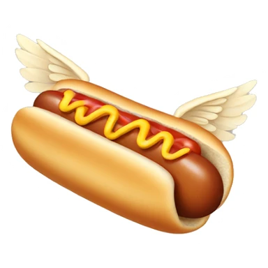 Hot dog with wings sticker