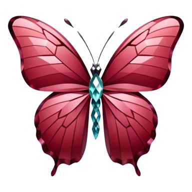 burgundy 56-carat diamond shaped as butterfly sticker