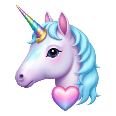 unicorn fantasy heart sticker
