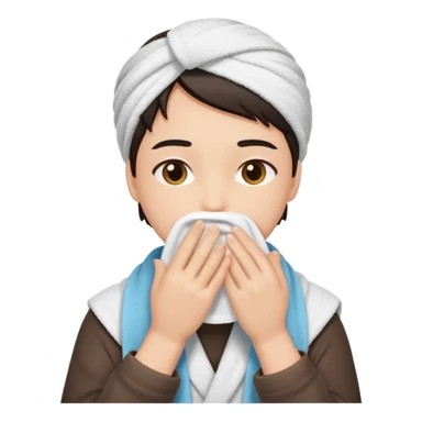 wipe their face with a towel sticker