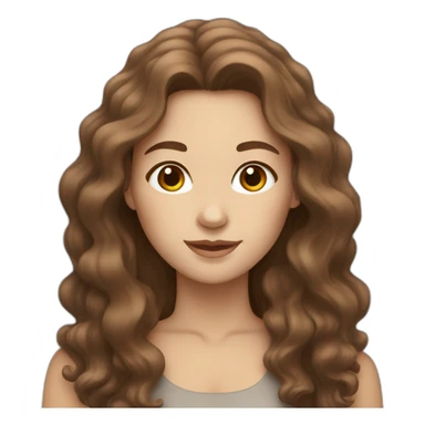white woman with brown long wavy hair and otter sticker