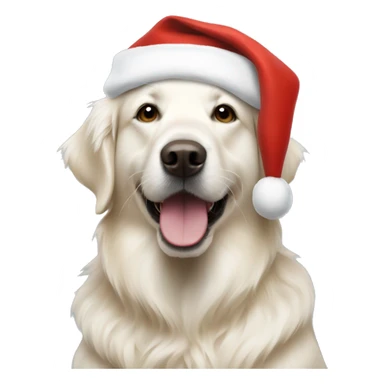 white golden retriever in a santa hat sticker